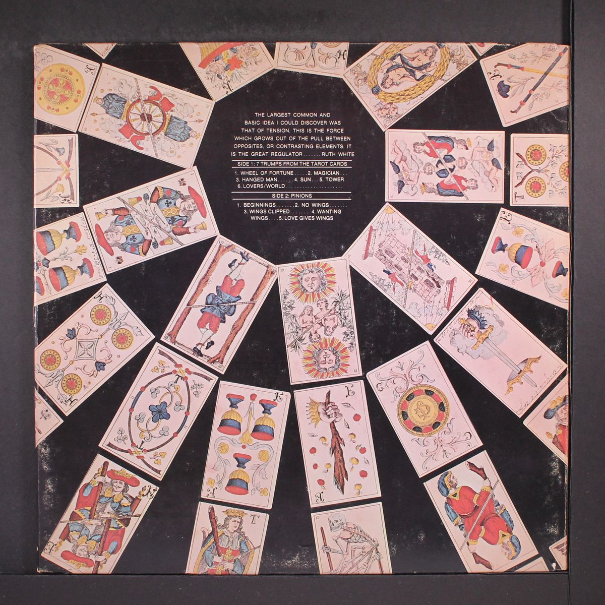 7 trumps from the tarot cards and pinions by RUTH WHITE