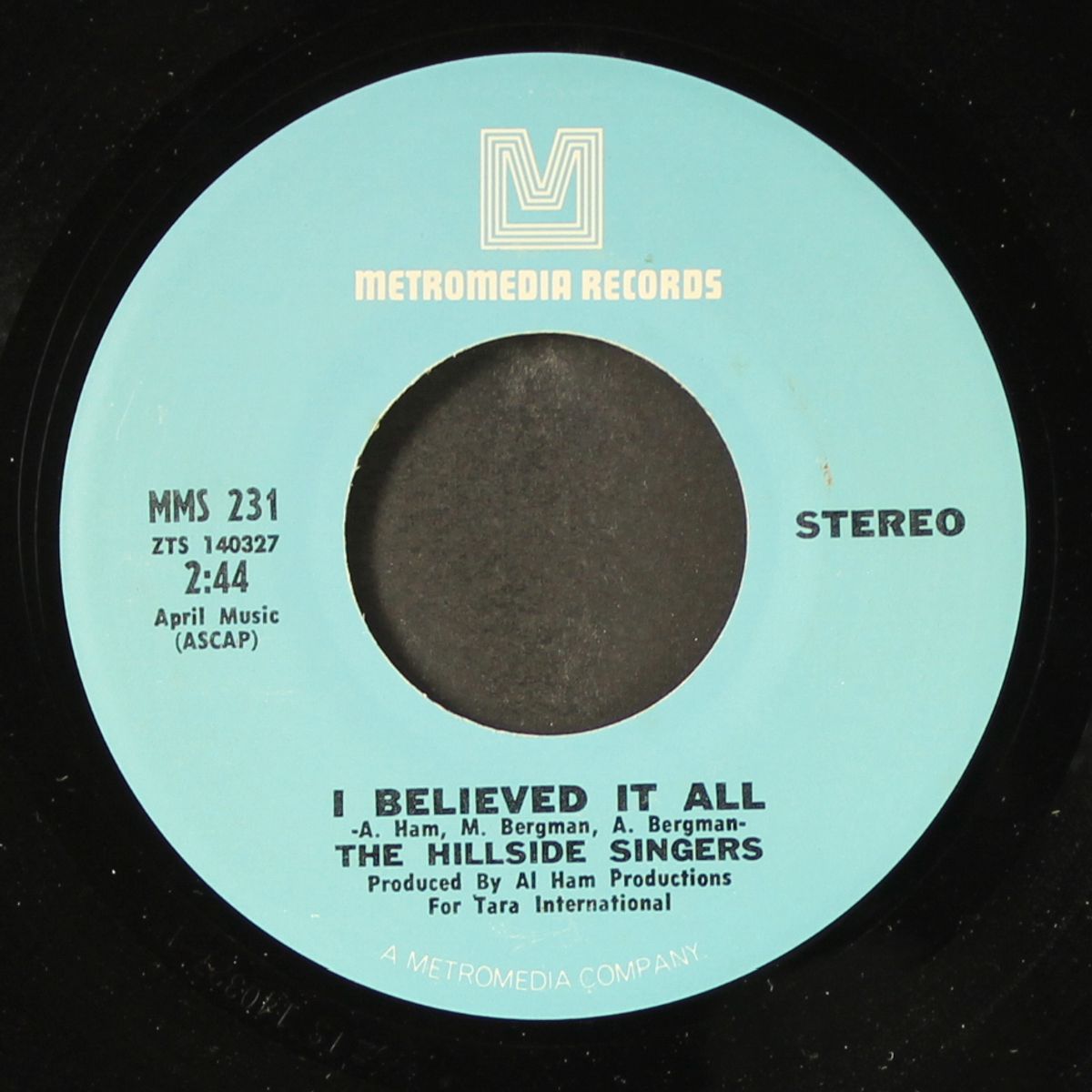 i'd like to teach the world to sing / i believed it all by HILLSIDE SINGERS