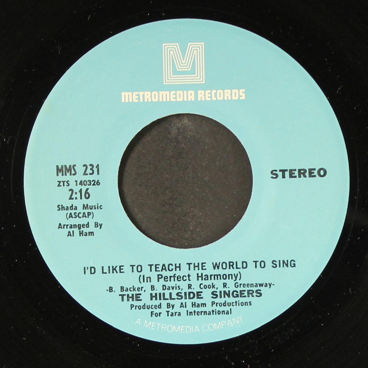 i'd like to teach the world to sing / i believed it all by HILLSIDE SINGERS