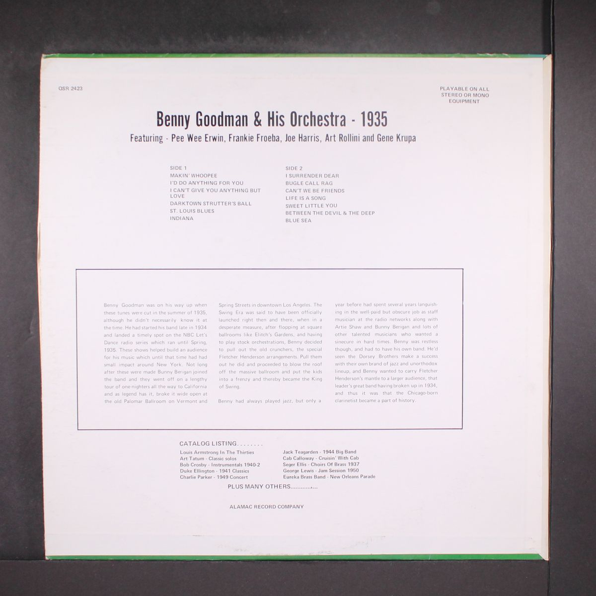 1935 by BENNY GOODMAN