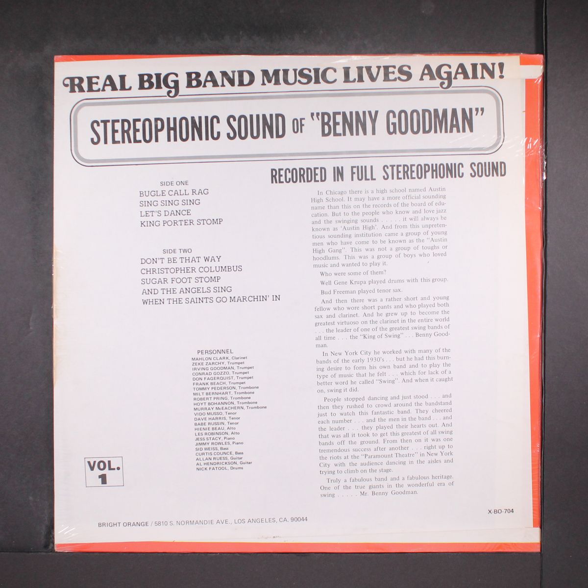 stereophonic sound of benny goodman vol. 1 by BENNY GOODMAN