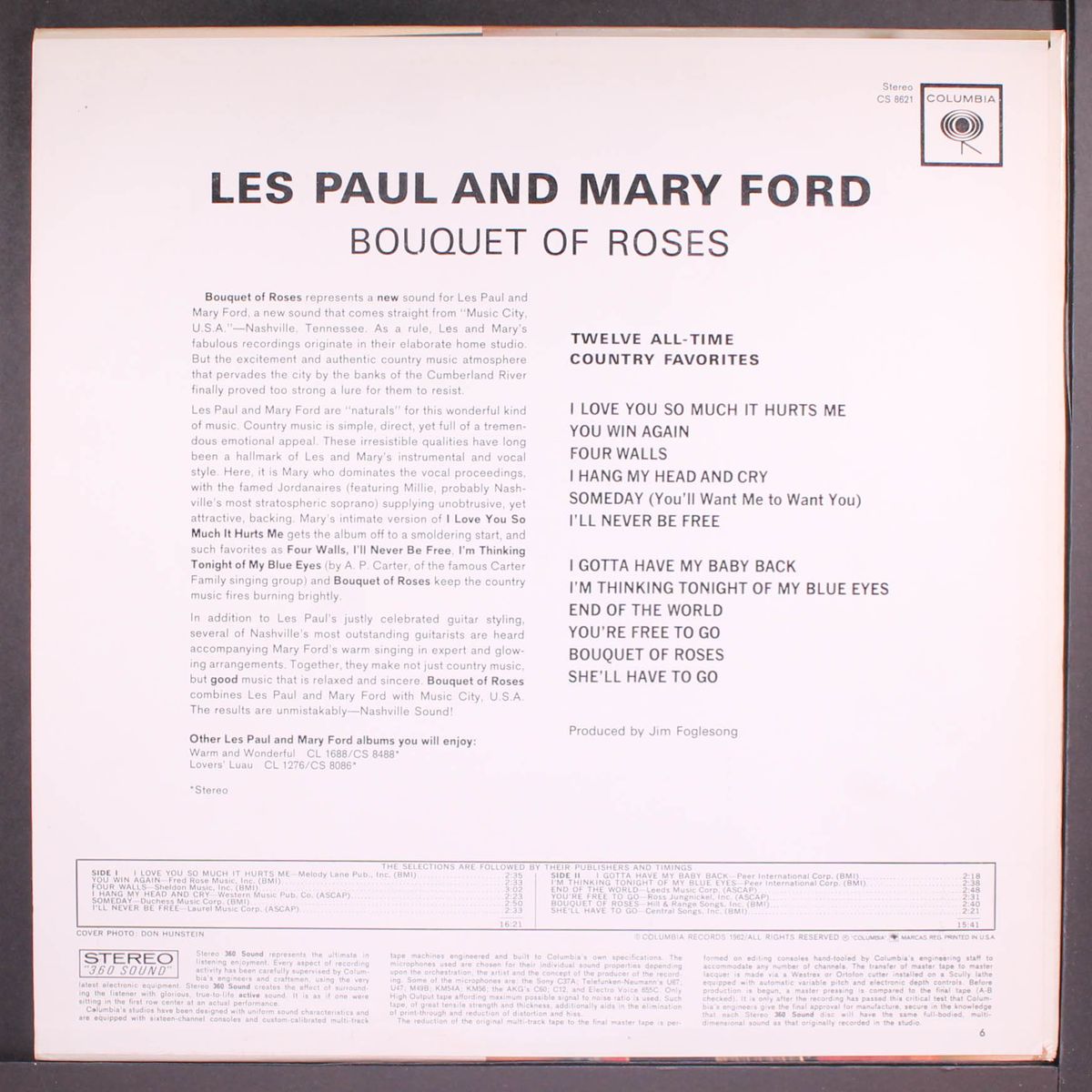 bouquet of roses by LES PAUL & MARY FORD