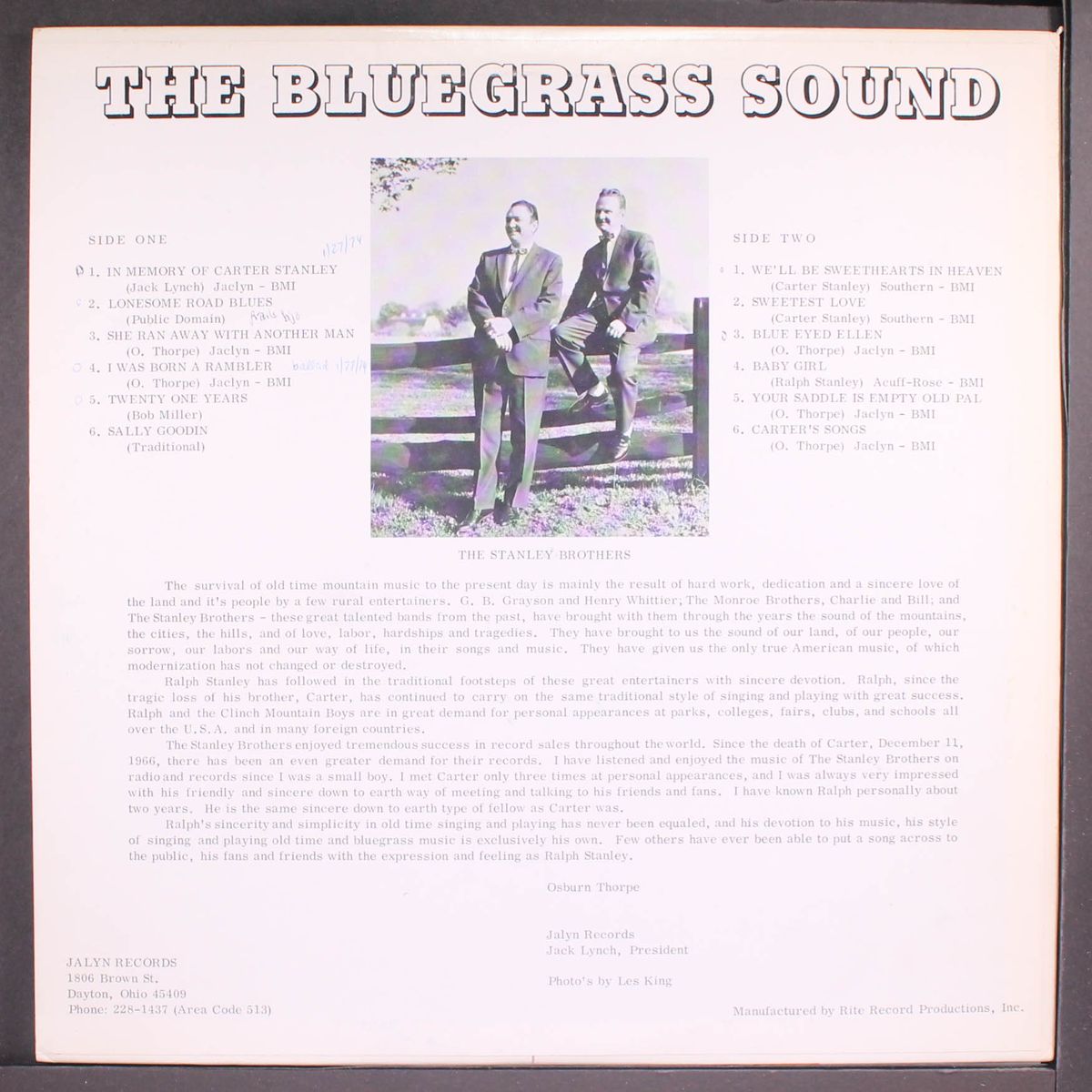the bluegrass sound of by RALPH STANLEY