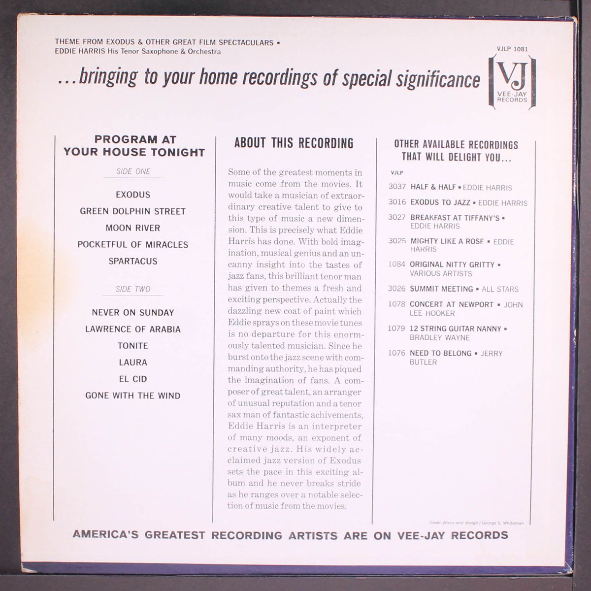 the theme from exodus and other film spectaculars by EDDIE HARRIS