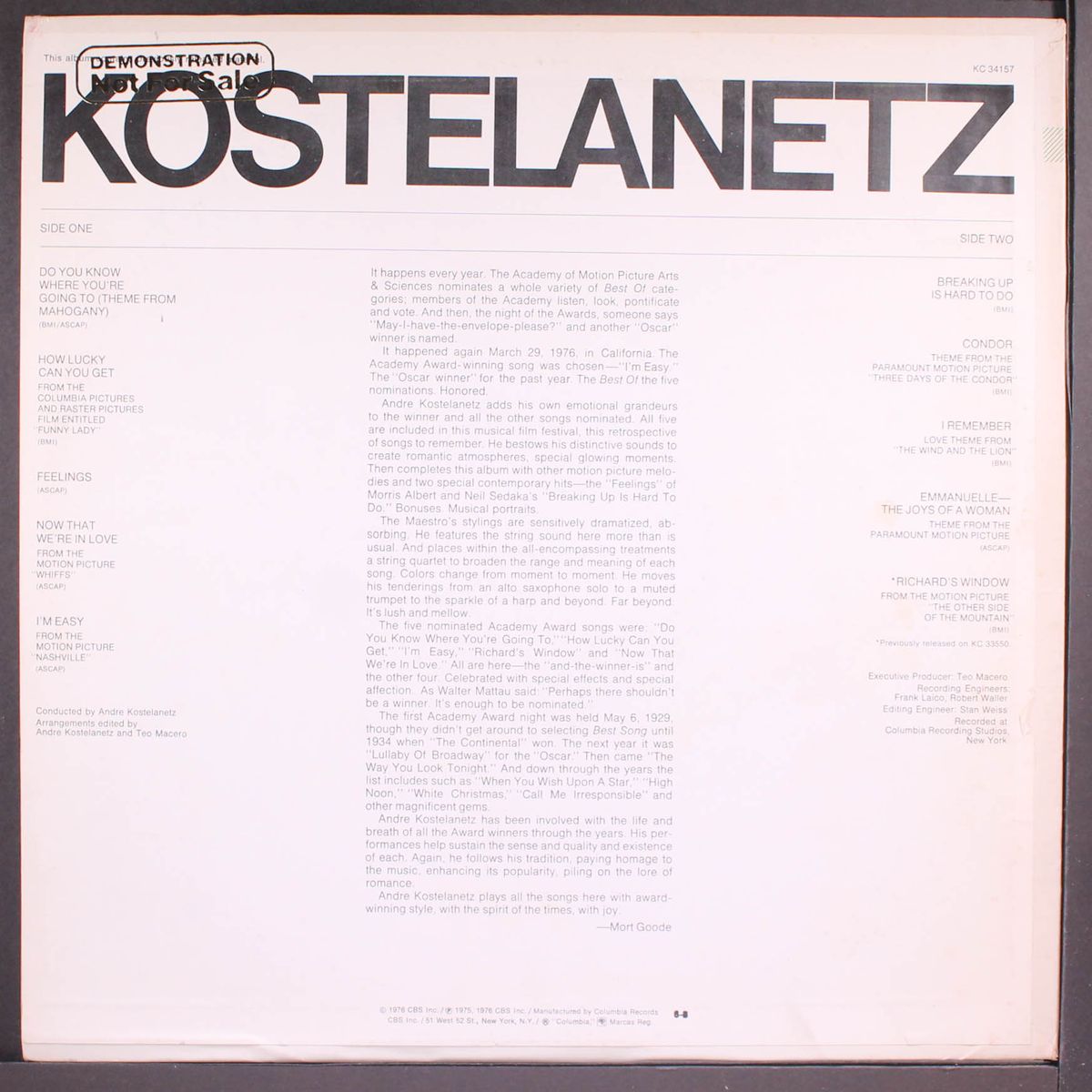 plays..."i'm easy" by ANDRE KOSTELANETZ