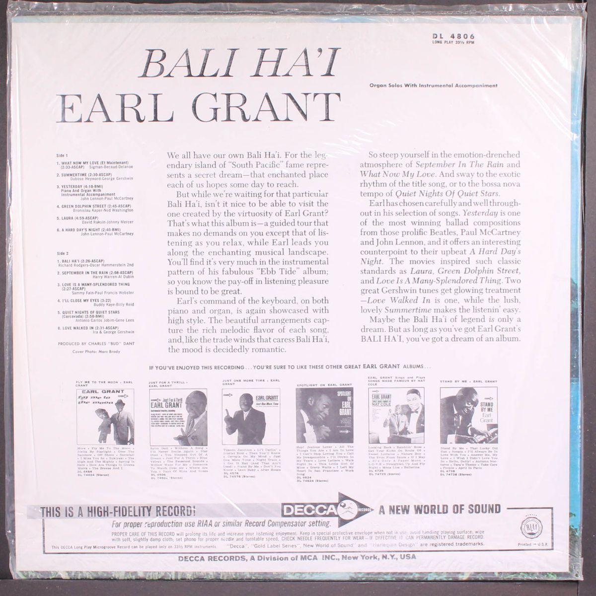 bali ha'i by EARL GRANT