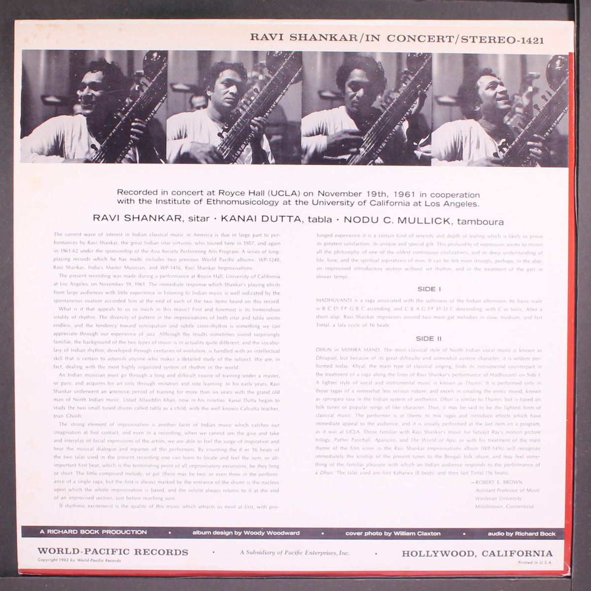 in concert: india's most distinguished musician by RAVI SHANKAR