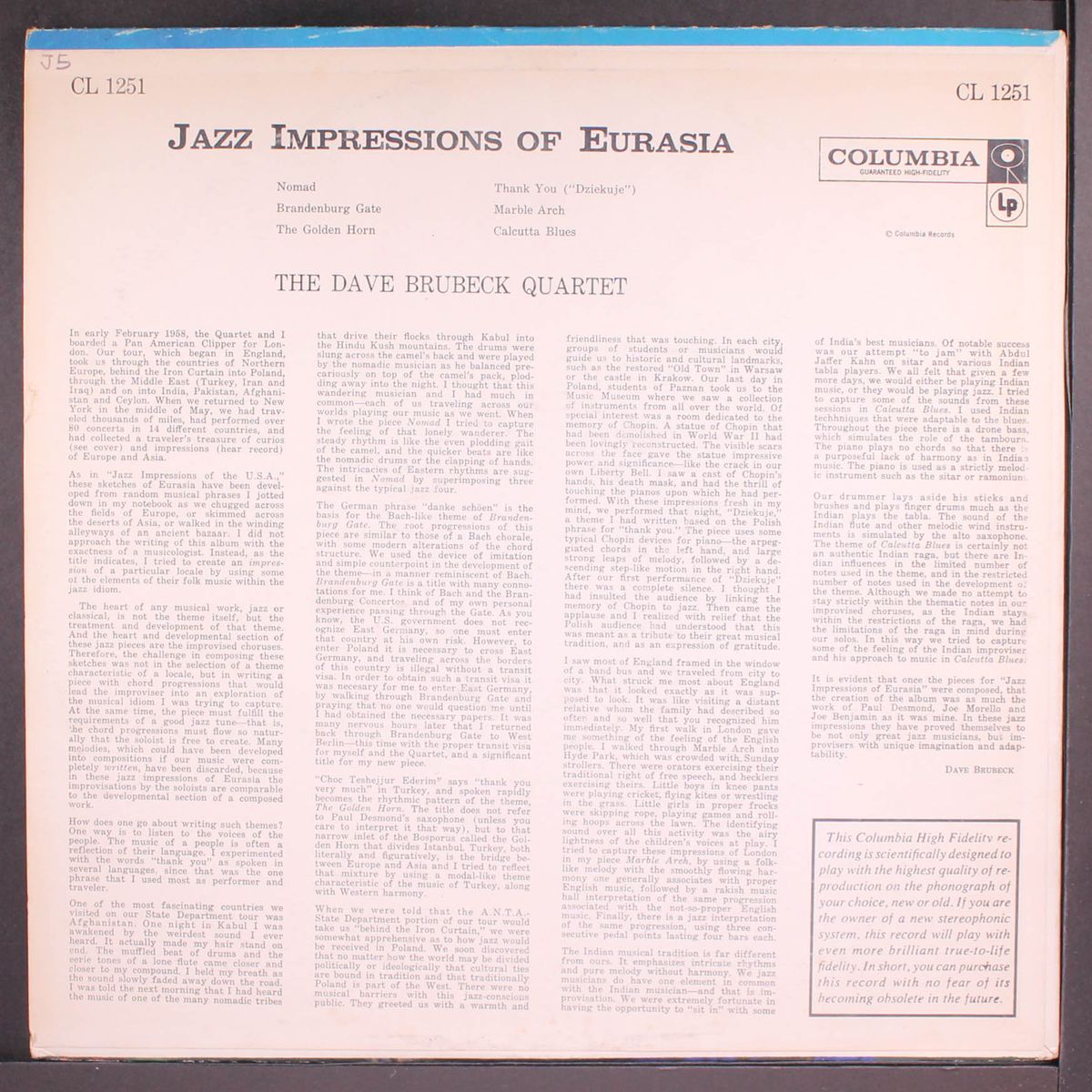 jazz impressions of eurasia by DAVE BRUBECK