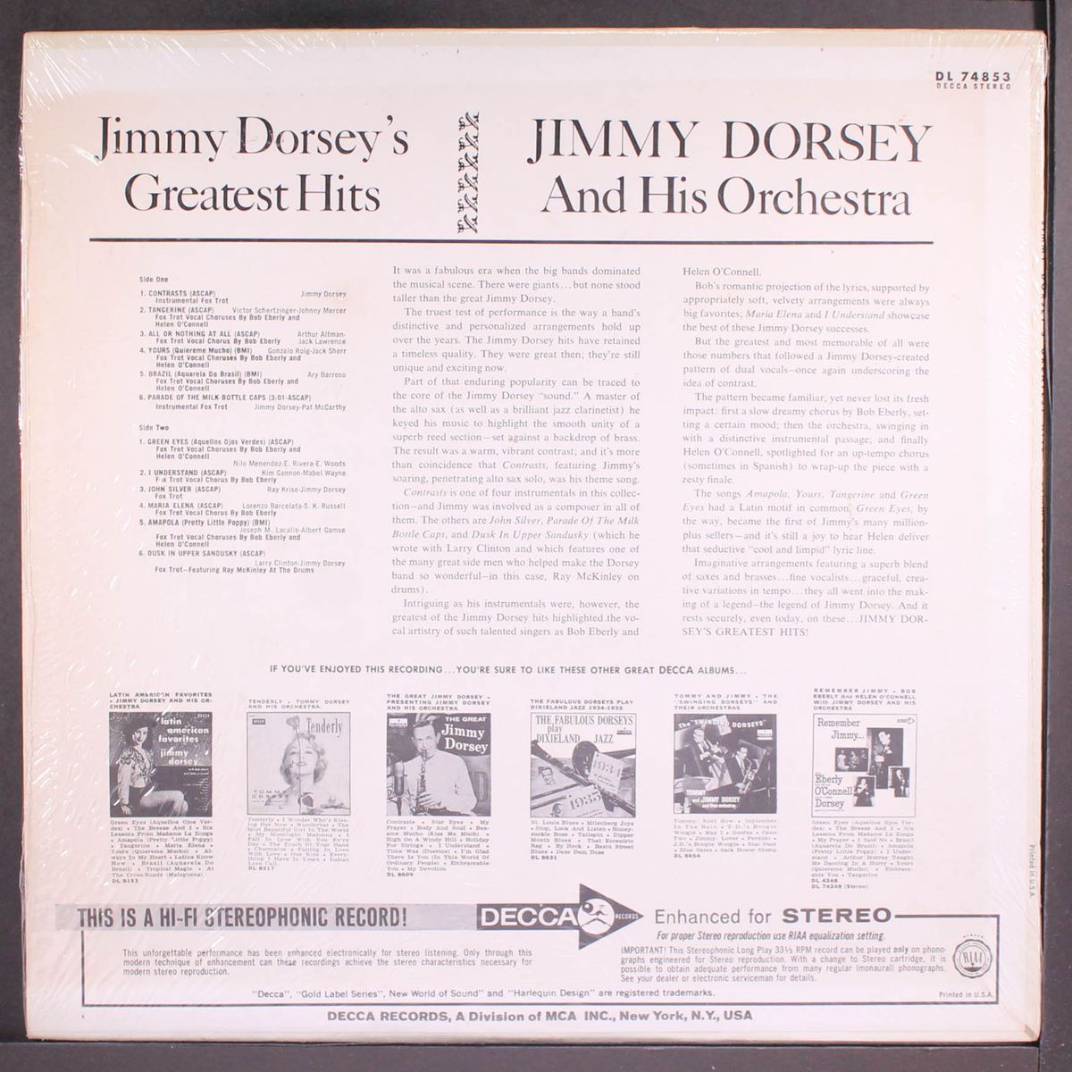 greatest hits by JIMMY DORSEY