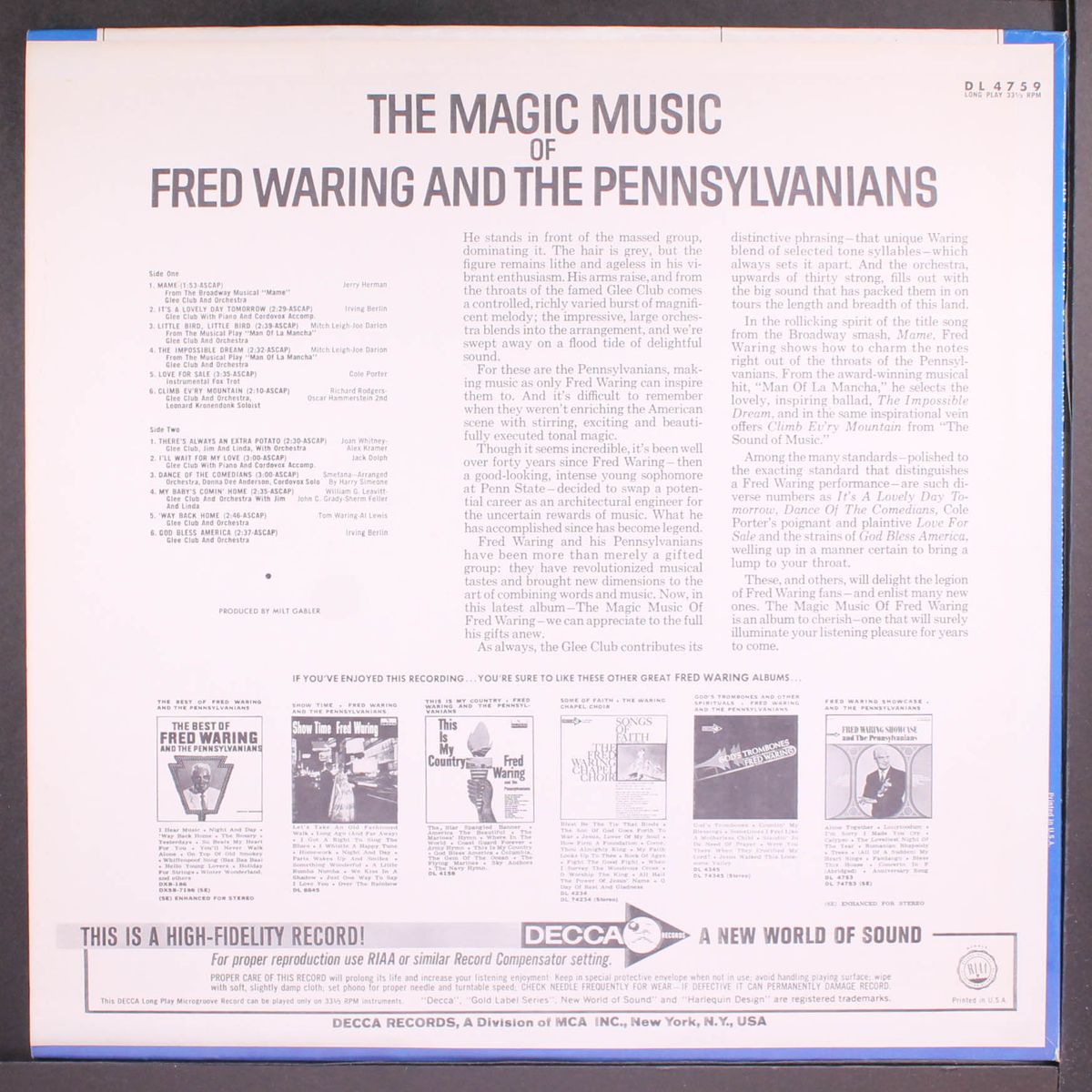 the magic music of by FRED WARING