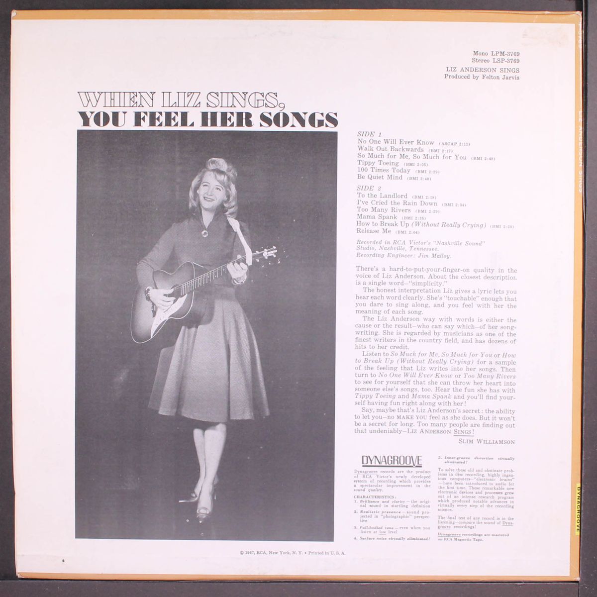 sings by LIZ ANDERSON