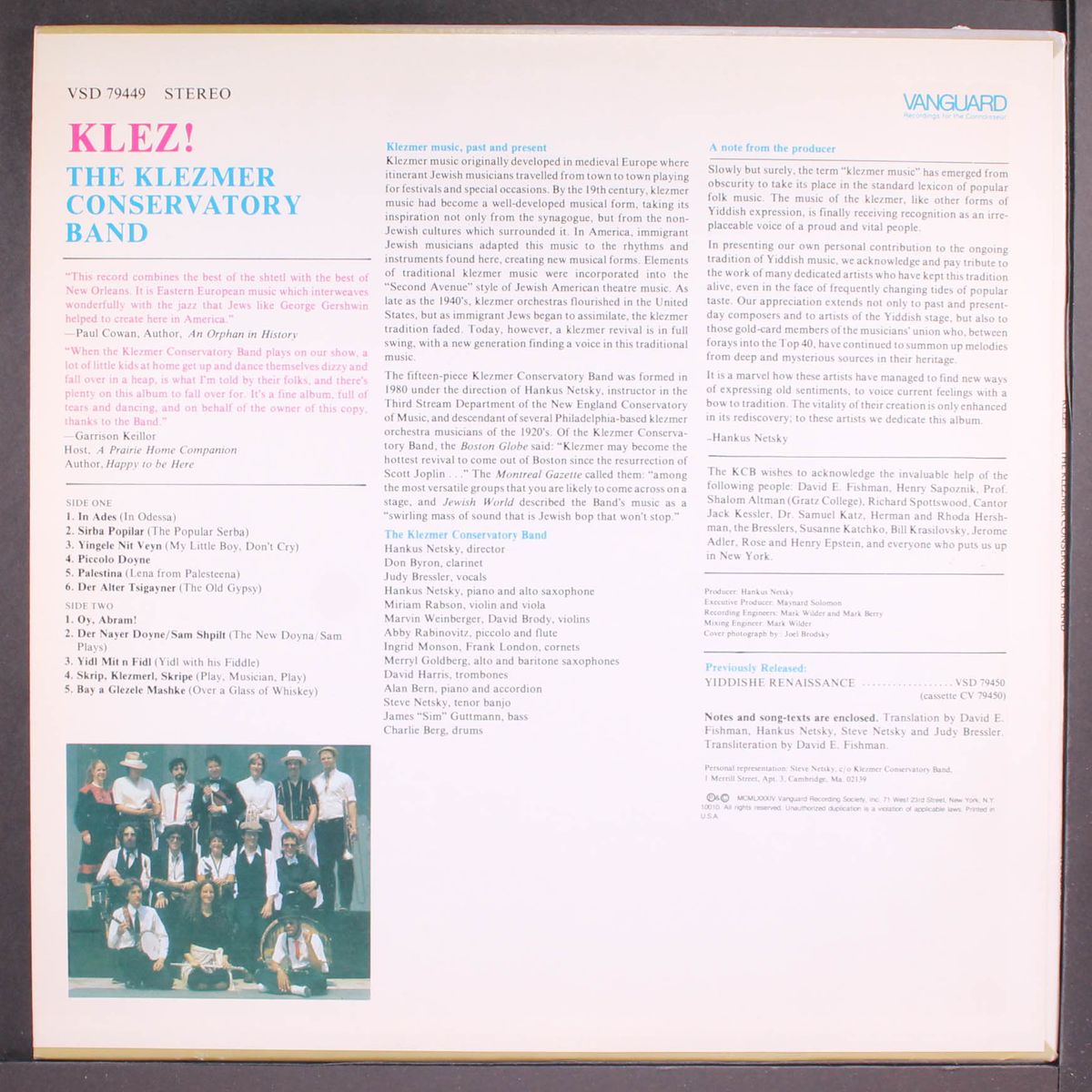 klez! by KLEZMER CONSERVATORY BAND