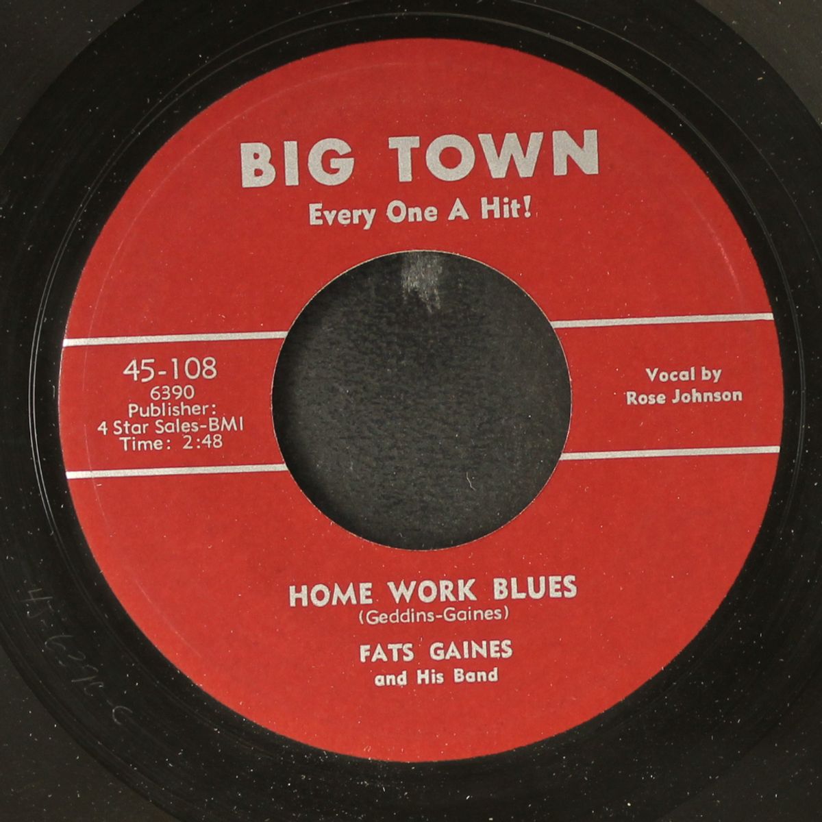 home work blues / he's a real fine man by ROSE JOHNSON & FATS GAINES