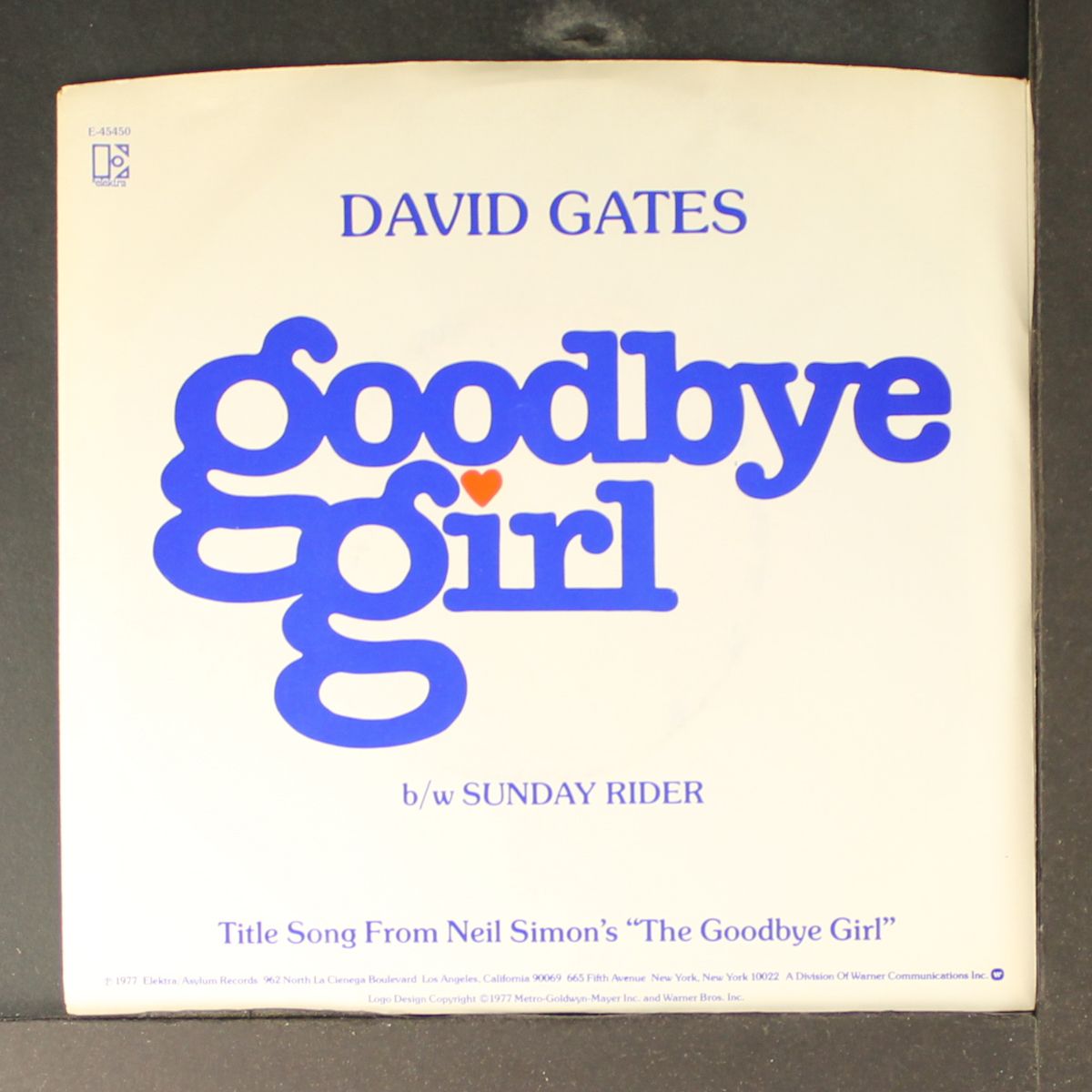 goodbye girl / sunday rider by DAVID GATES