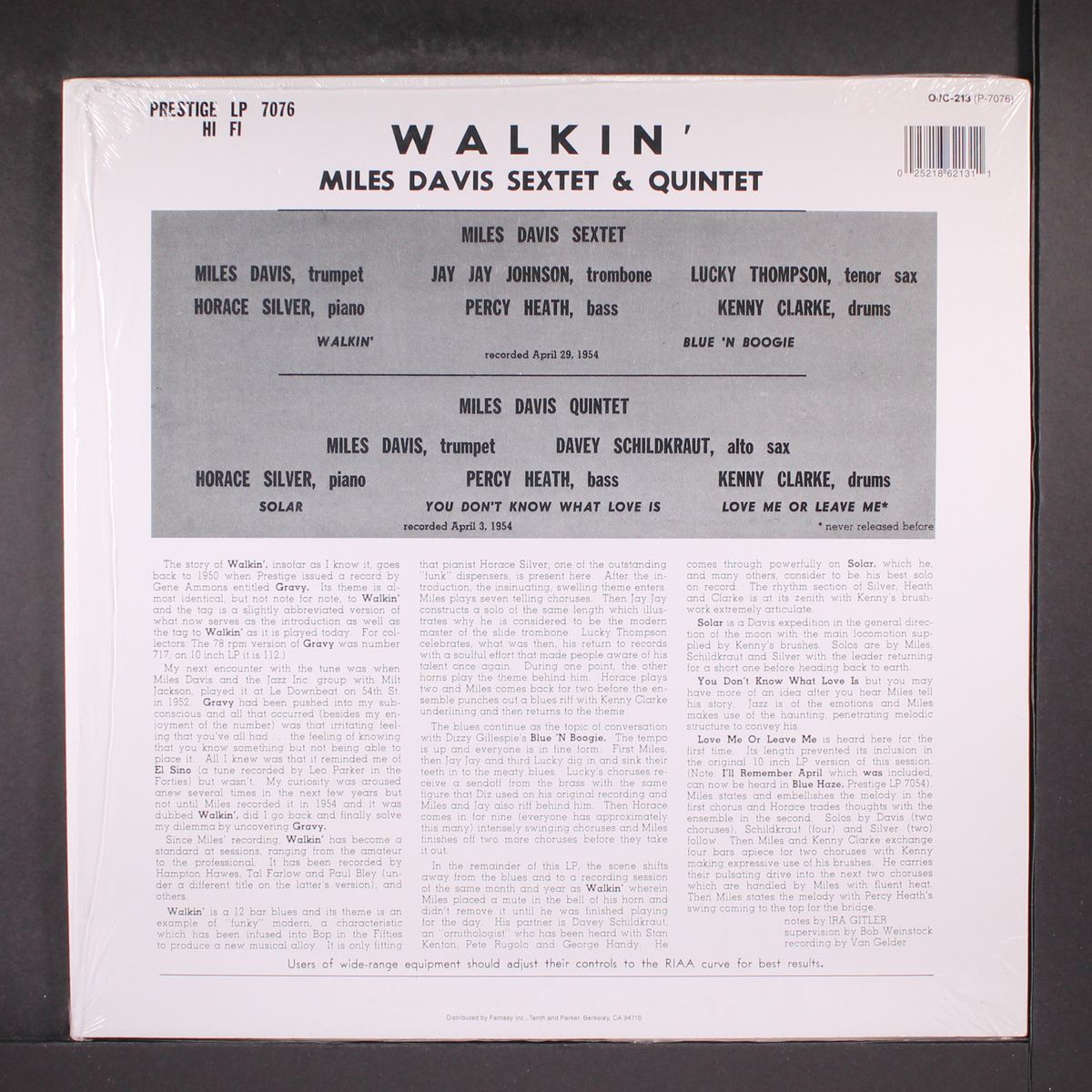walkin' by MILES DAVIS