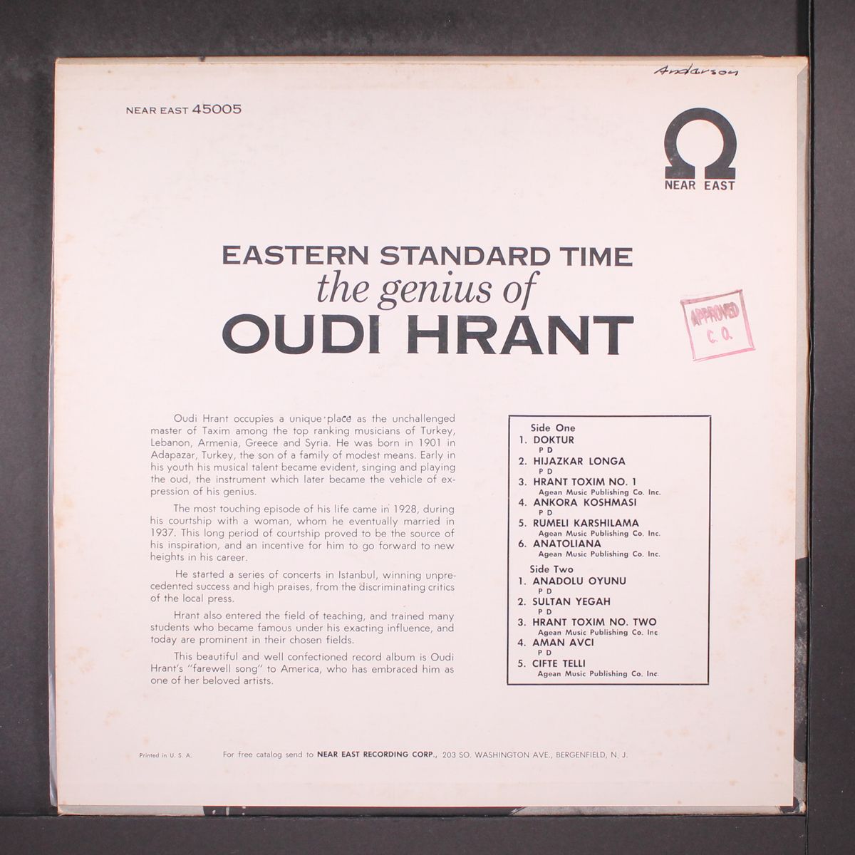 eastern standard time, the genius of by OUDI HRANT