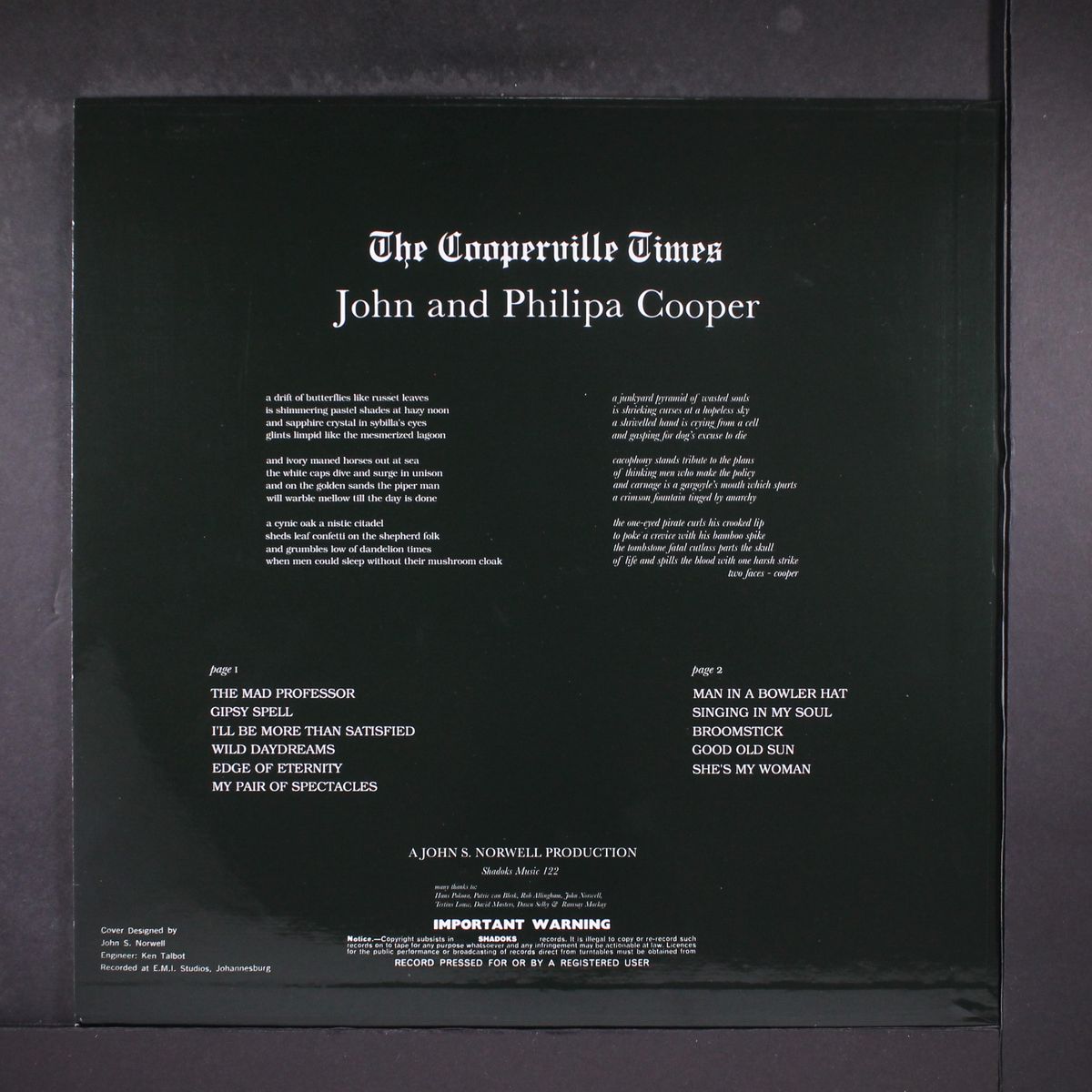 the cooperville times by JOHN & PHILIPA COOPER