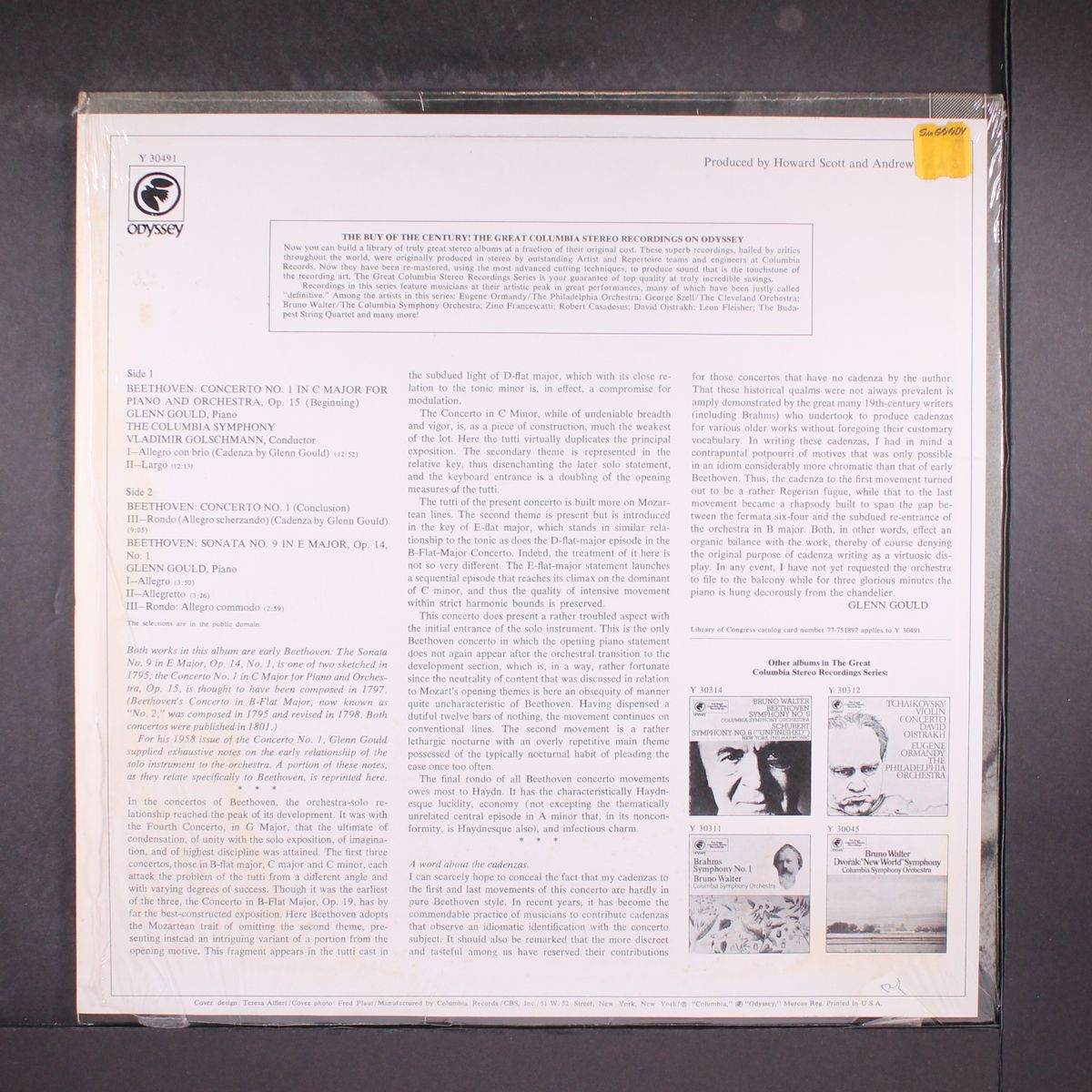 beethoven: concerto no. 1, sonata op14,1 by GLENN GOULD