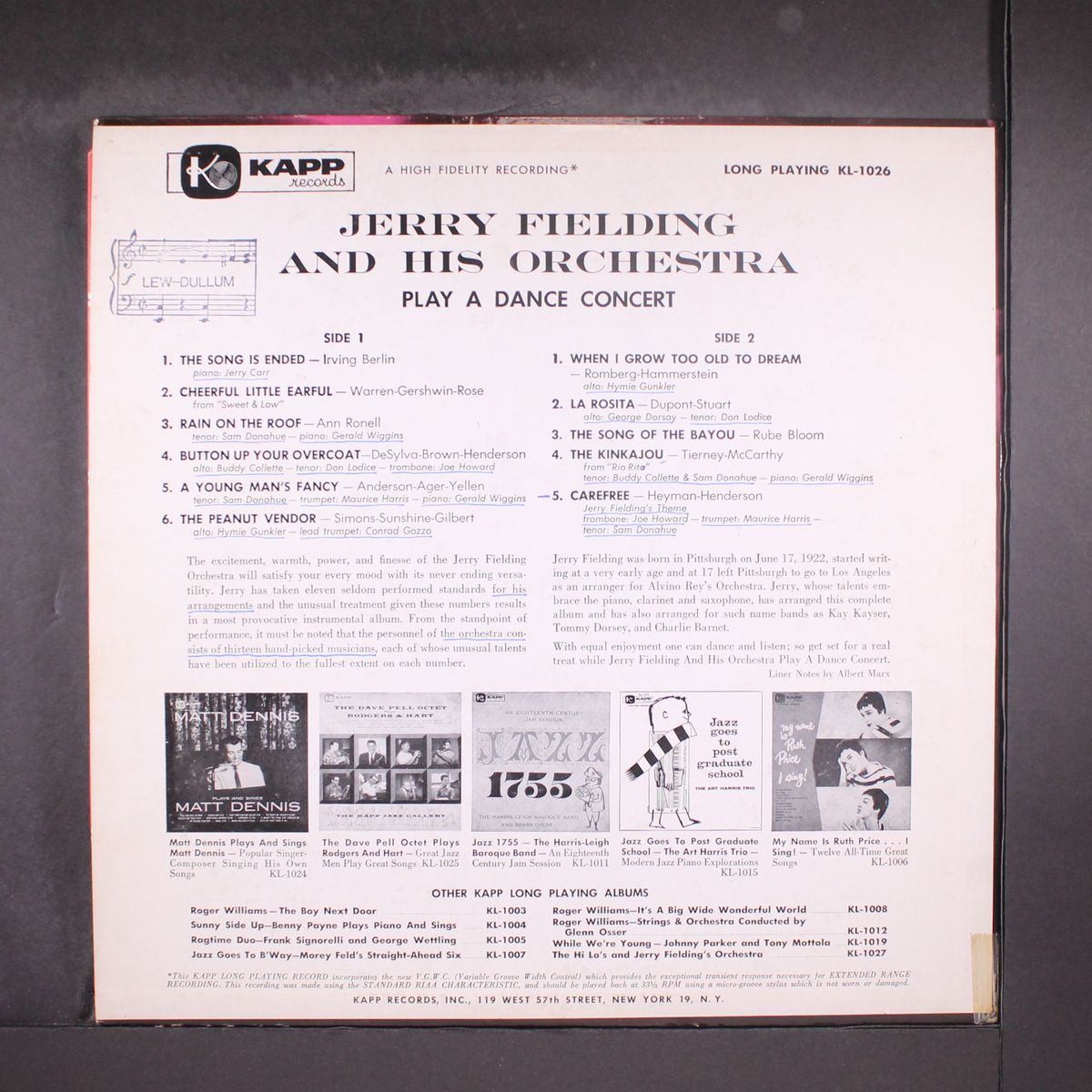 play a dance concert by JERRY FIELDING