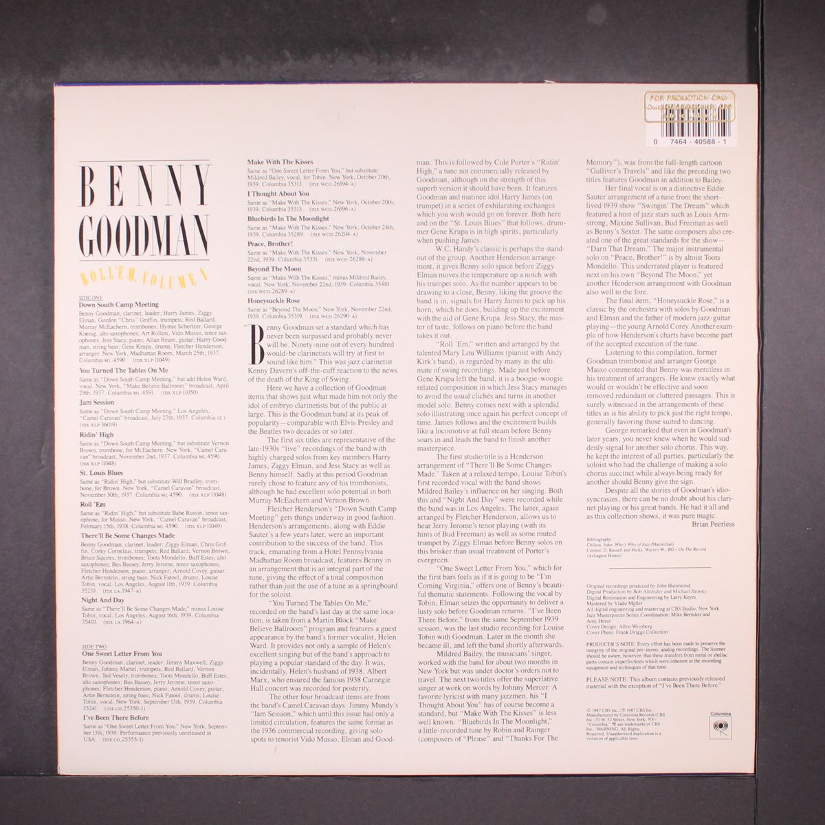roll 'em, vol. 1 by BENNY GOODMAN