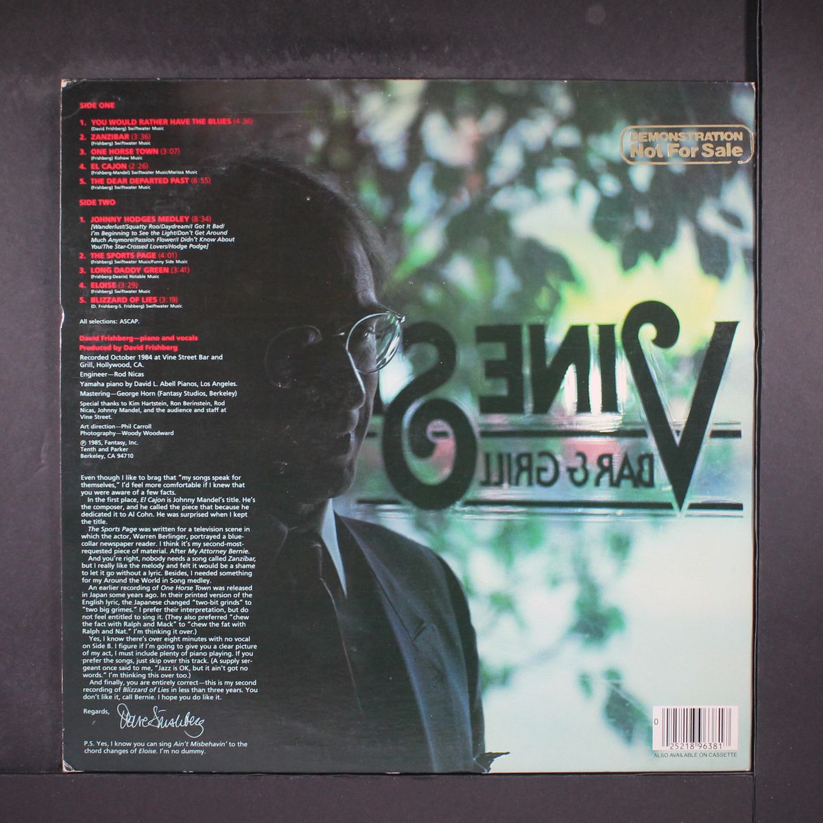 live at vine street by DAVID FRISHBERG