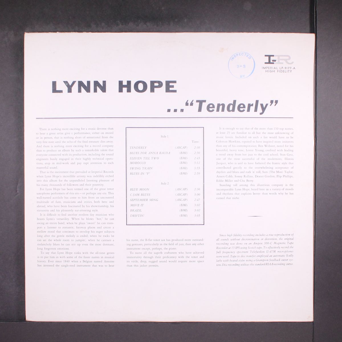 tenderly by LYNN HOPE