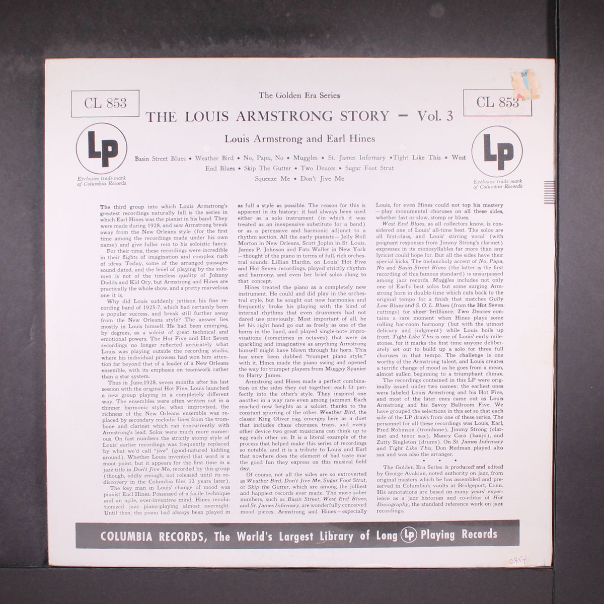 the louis armstrong story, vol. 3 by LOUIS ARMSTRONG & EARL HINES