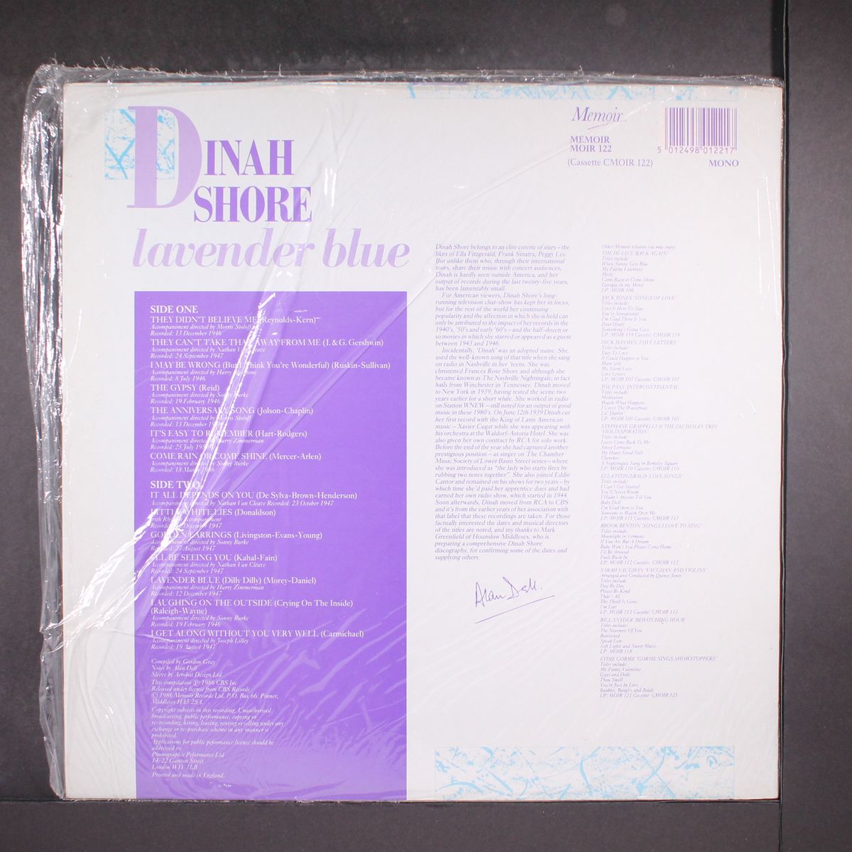 lavender blue by DINAH SHORE