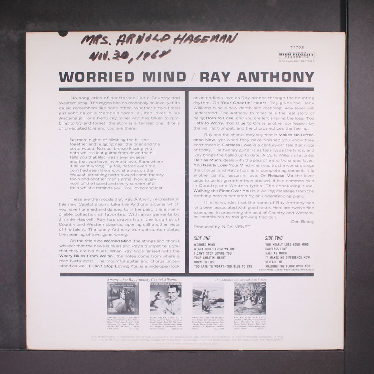 worried mind by RAY ANTHONY