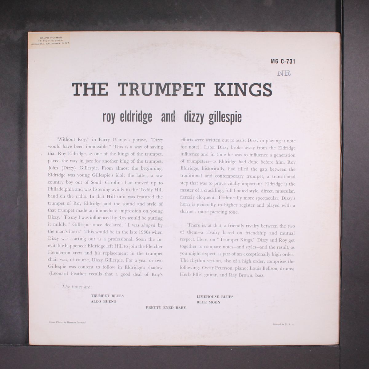 the trumpet kings by ROY ELDRIDGE & DIZZY GILLESPIE