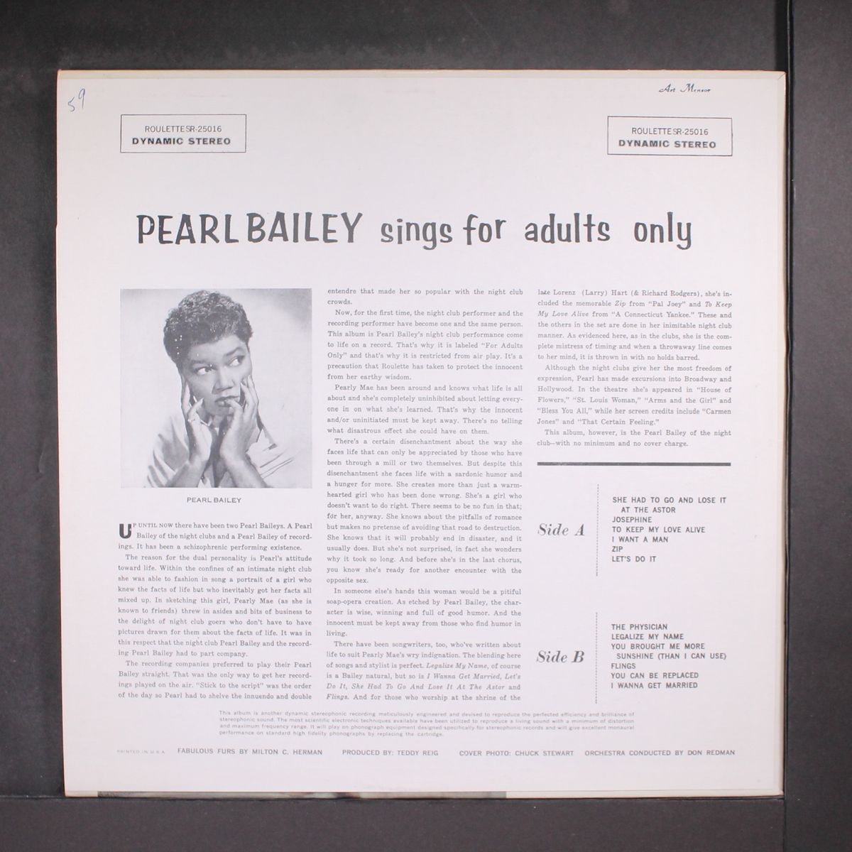 sings for adults only by PEARL BAILEY