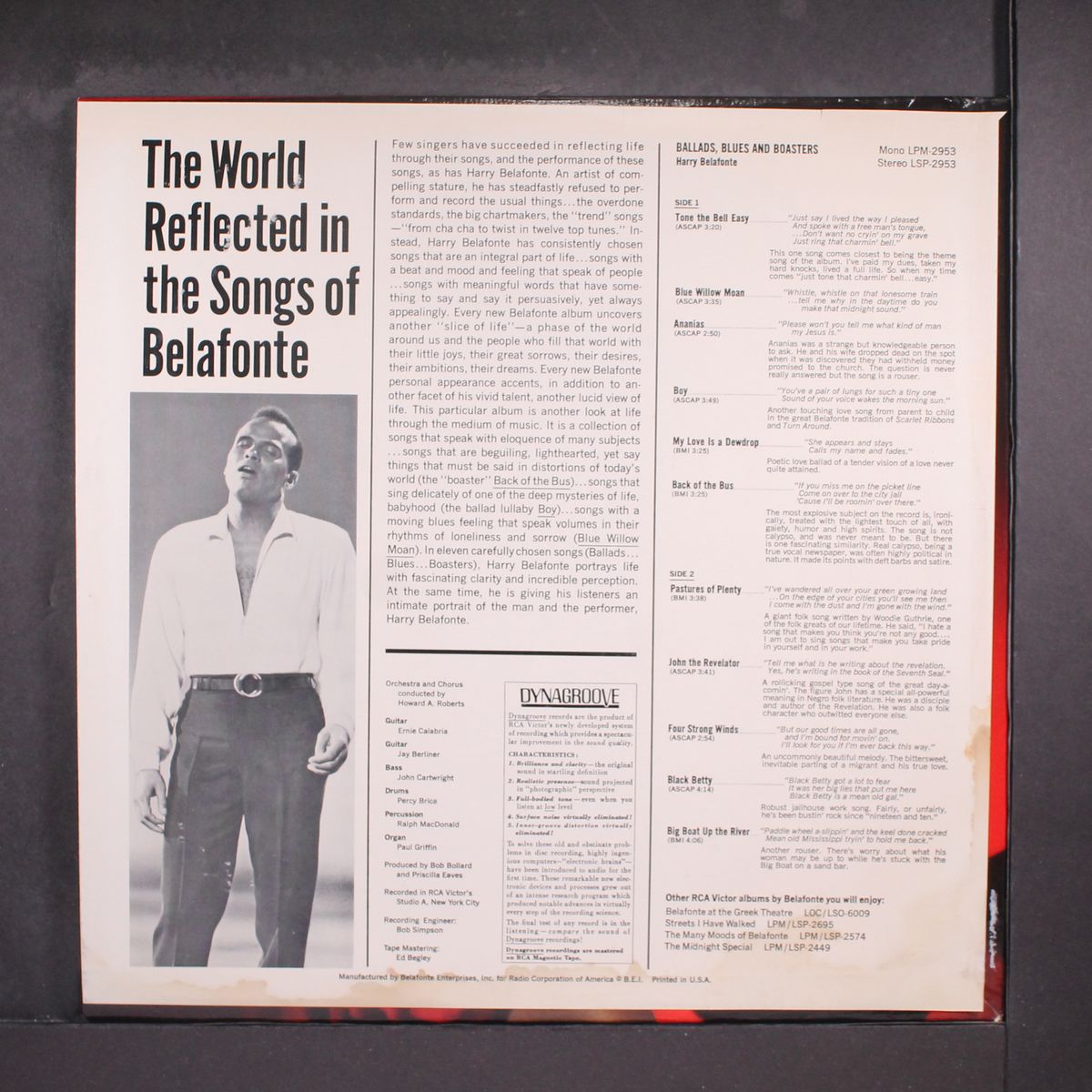 ballads blues and boasters by HARRY BELAFONTE