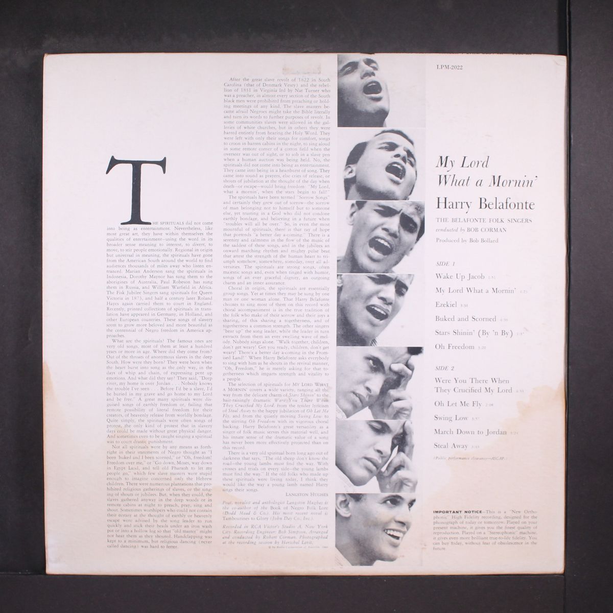 my lord what a mornin by HARRY BELAFONTE