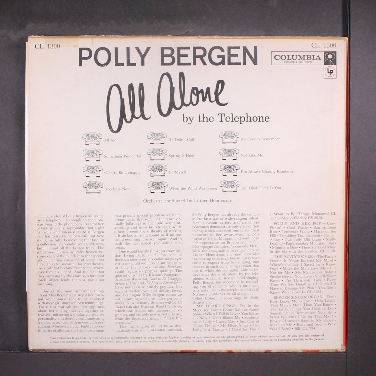 all alone by the telephone by POLLY BERGEN