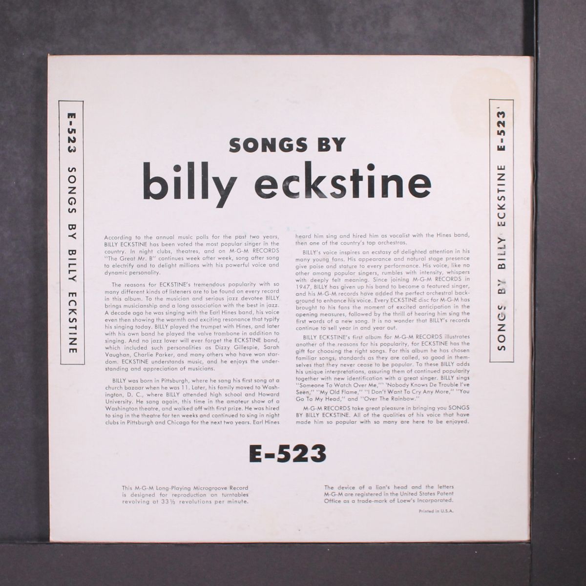 songs by by BILLY ECKSTINE