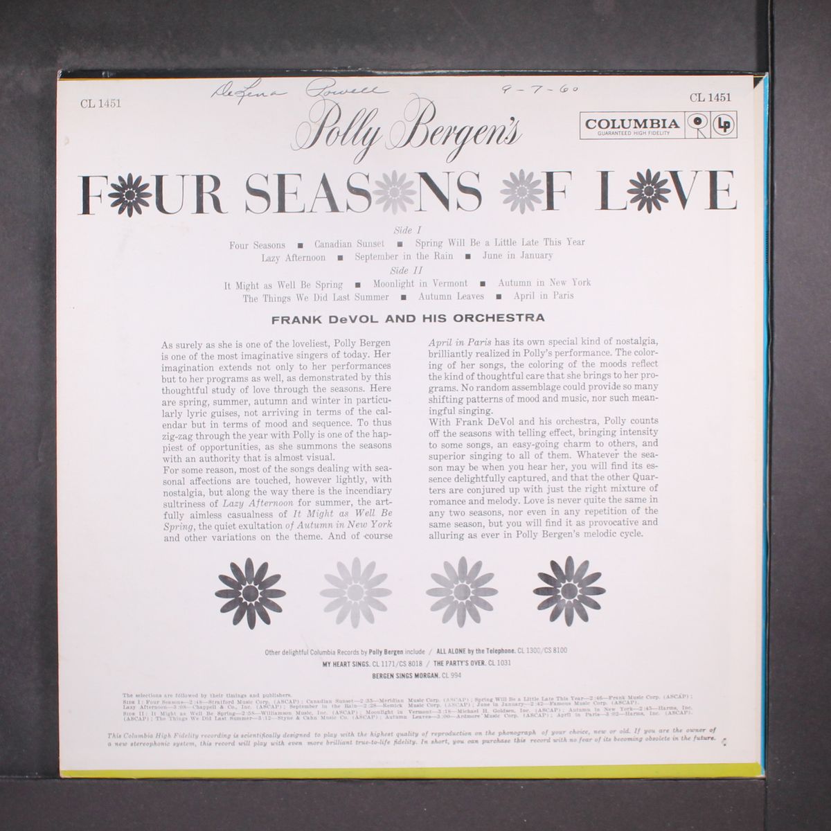four seasons of love by POLLY BERGEN