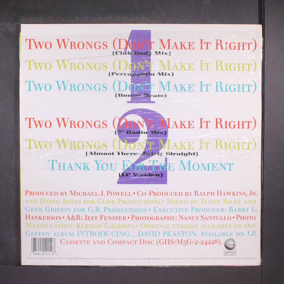 two wrongs + 5 by DAVID PEASTON