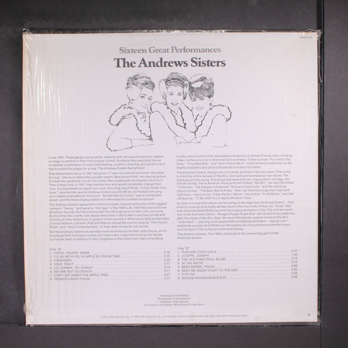 sixteen great performances by ANDREWS SISTERS