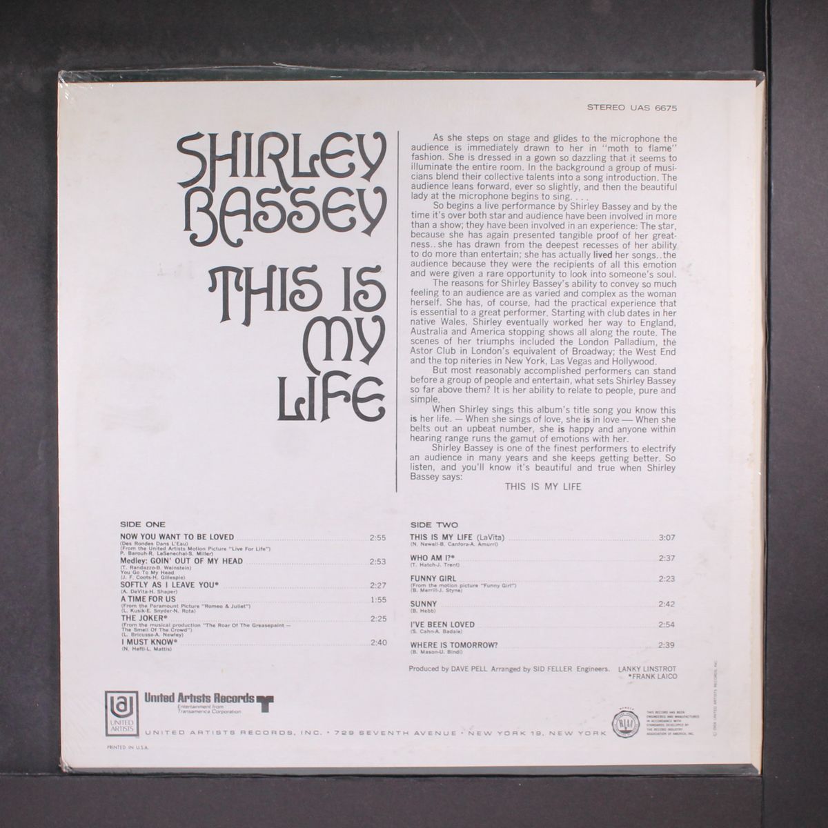 this is my life by SHIRLEY BASSEY