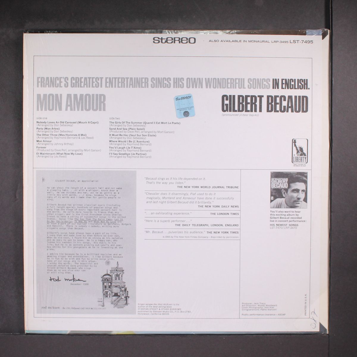 mon amour by GILBERT BECAUD