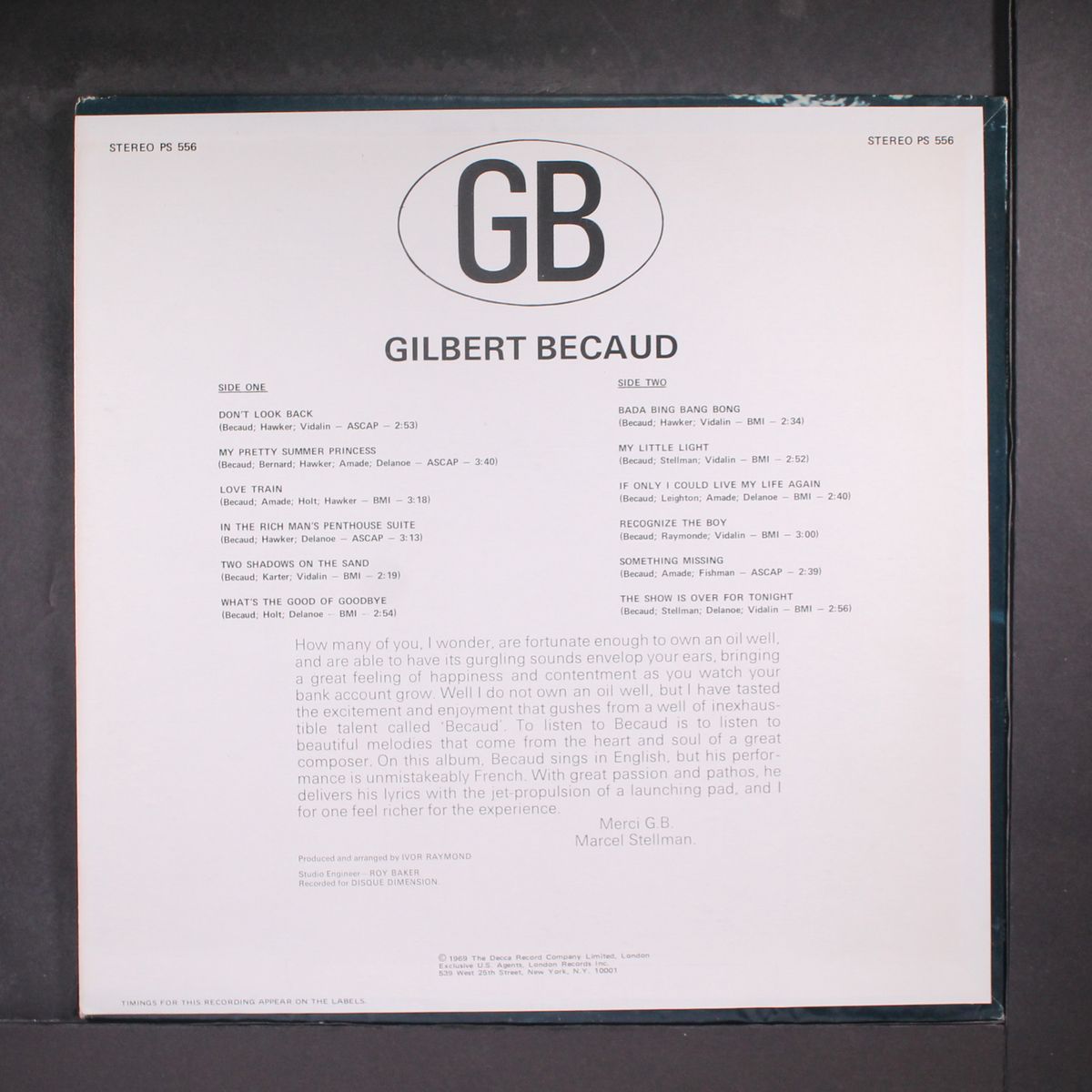 becaud sings becaud by GILBERT BECAUD