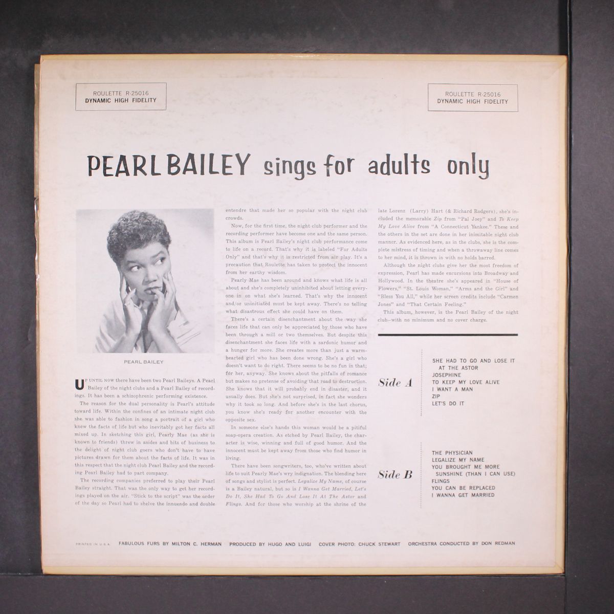 sings for adults only by PEARL BAILEY