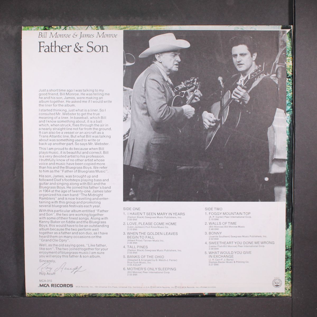 father & son by BILL MONROE & JAMES MONROE