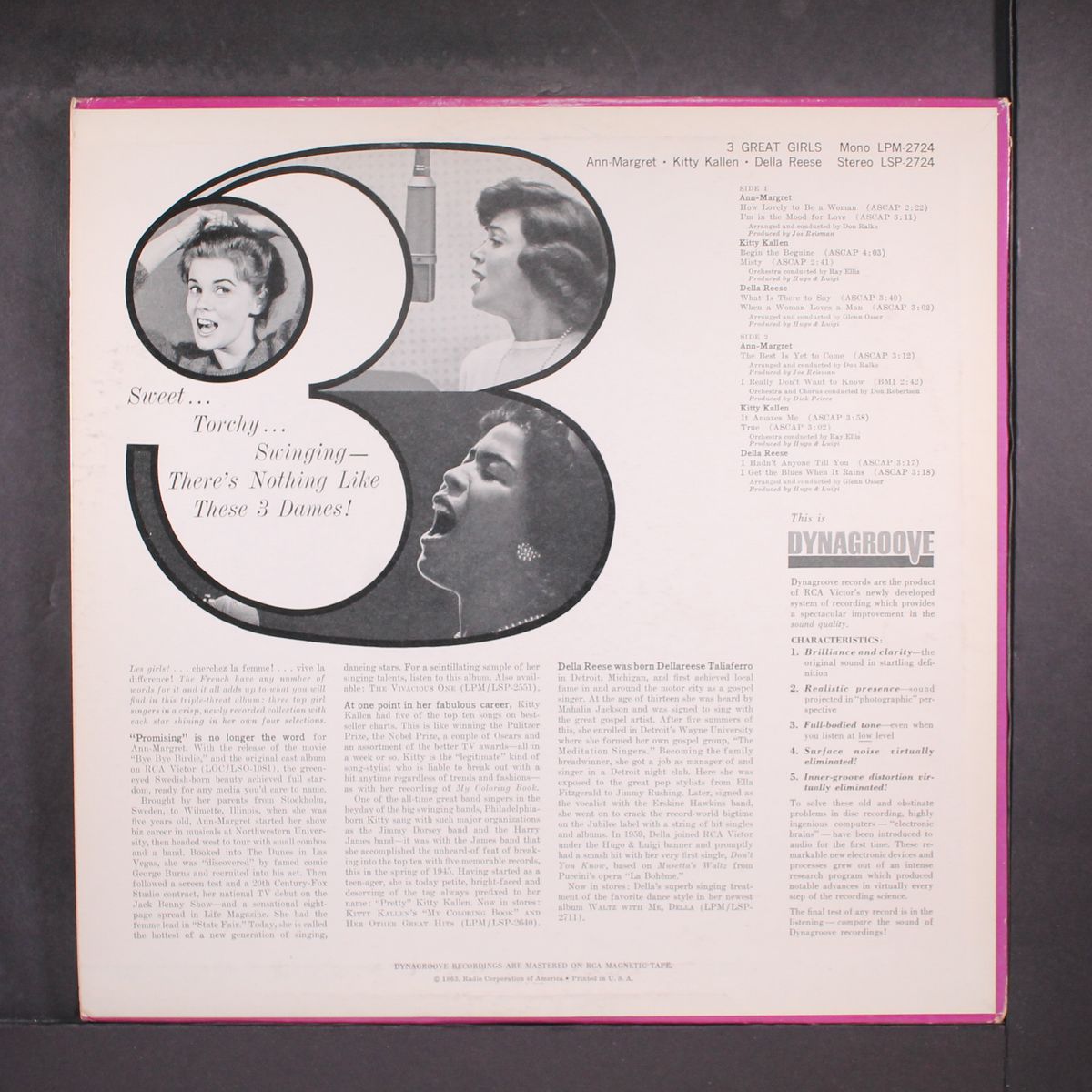 3 great girls by ANN-MARGRET, KITTY KALLEN, DELLA REESE