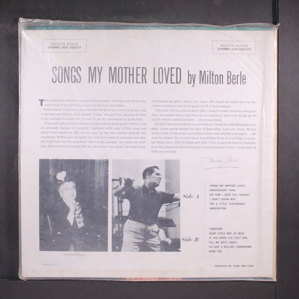 songs my mother loved by MILTON BERLE