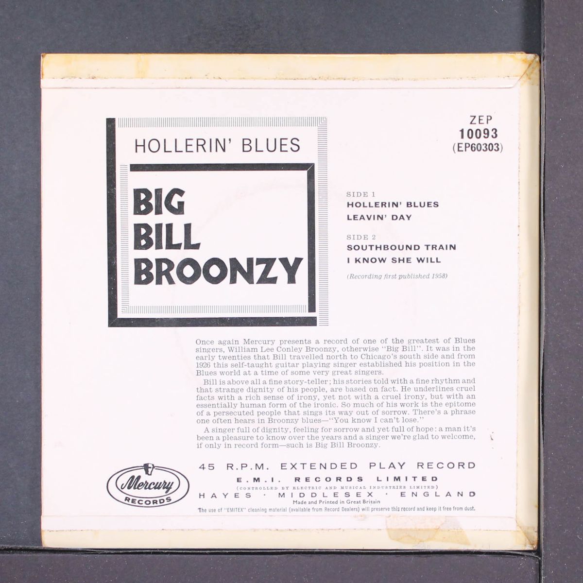 hollerin' blues by BIG BILL BROONZY