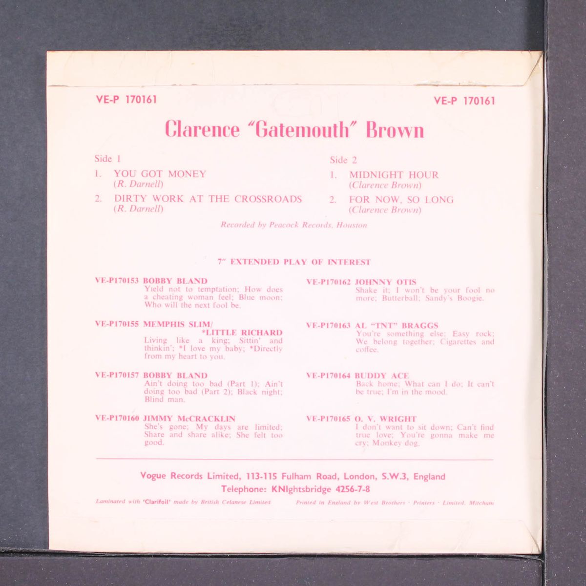 you got money + 3 by CLARENCE 'GATEMOUTH' BROWN
