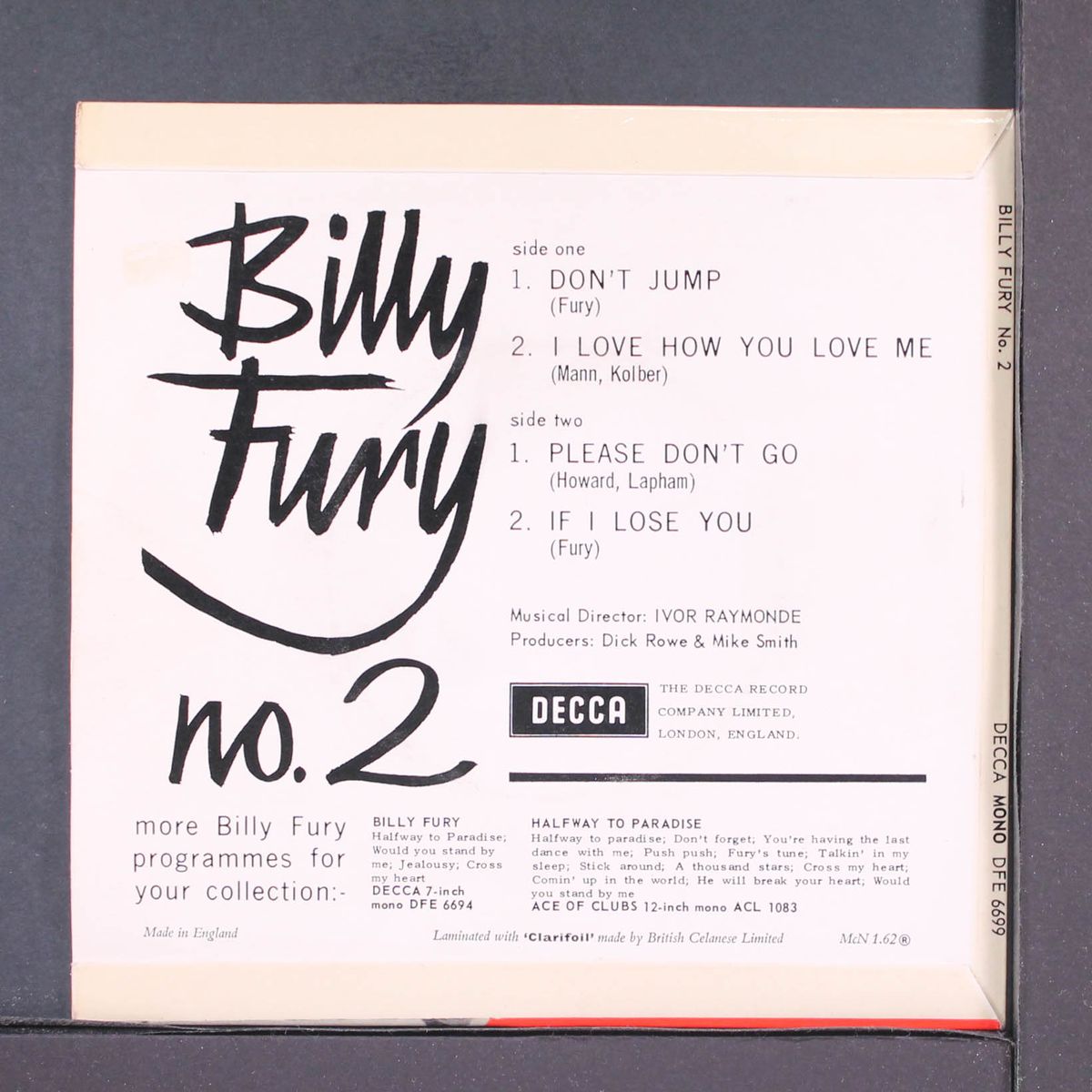 billy fury no. 2 by BILLY FURY