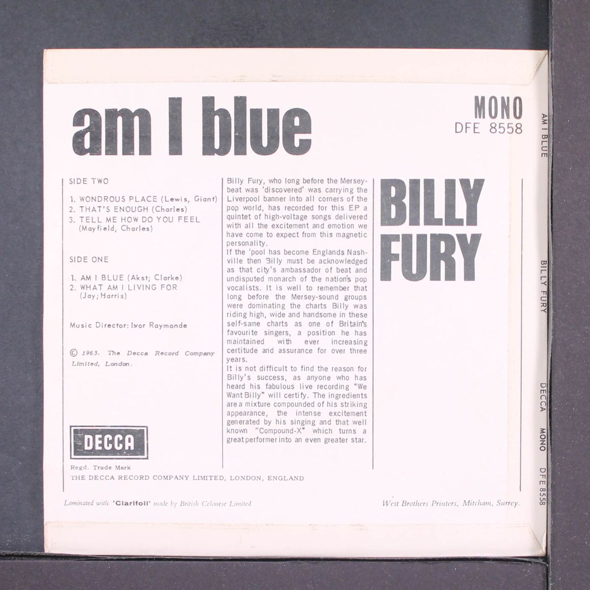 am i blue by BILLY FURY