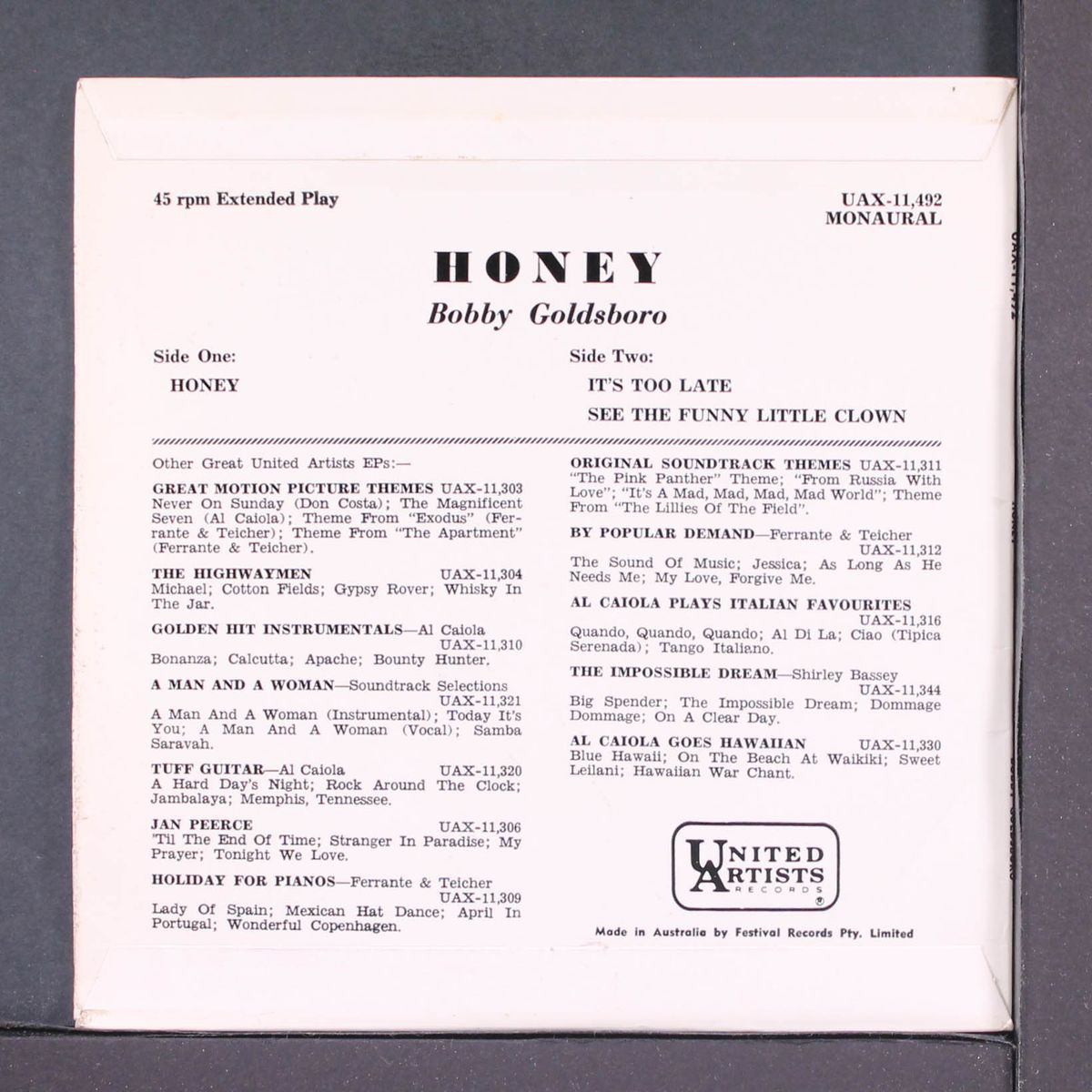 honey by BOBBY GOLDSBORO
